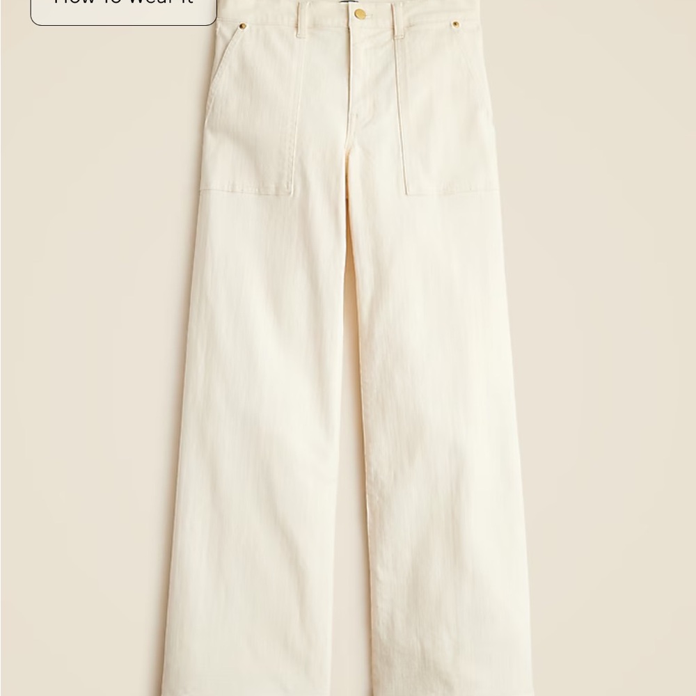 J. Crew Cream Wide-Leg Pants